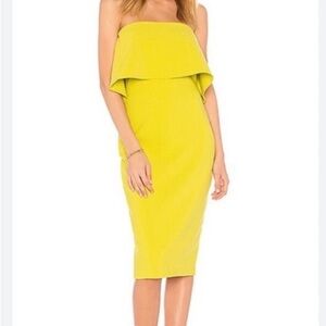 Likely Strapless Neon Yellow Dress